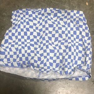 blue mini skirt